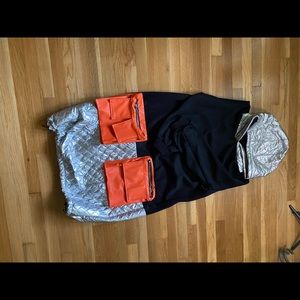 Space dress large pockets quilted hood and skirt